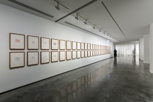 Museum of Contemporary Art Australia, Simryn Gill, 'Carbon Copy' (1998). Ink and carbon on paper; words from press statements and speeches of Mahathir Mohamad and Pauline Hanson. 53 parts: 39.5 x 29 cm each. Installation view: 21st Biennale of Sydney, Museum of Contemporary Art Australia, Sydney (16 March–11 June 2018). Courtesy the artist; Jhaveri Contemporary, Mumbai; Tracy Williams Ltd, New York; and Utopia Art Sydney. Collection of the Museum of Contemporary Art Australia. Photo: Document Photography.